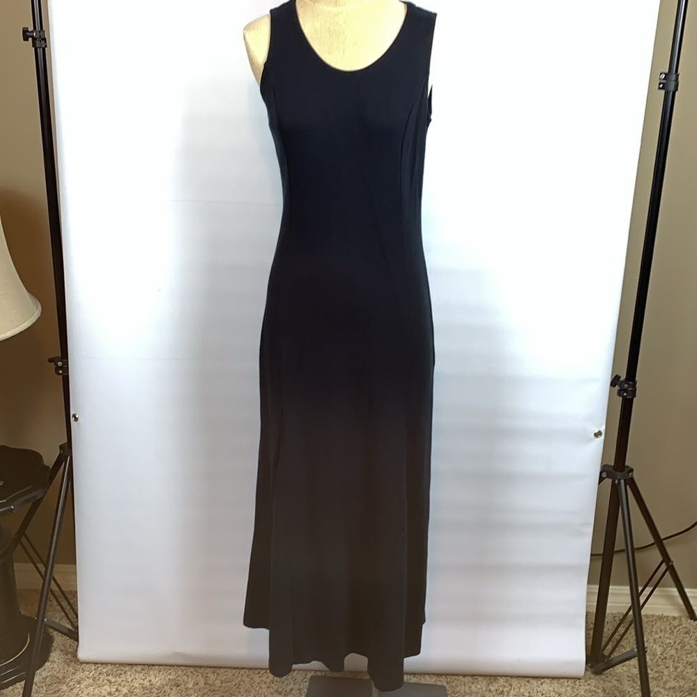 Isaac Mizrahi Live Essentials black sleeveless maxi dress, XS